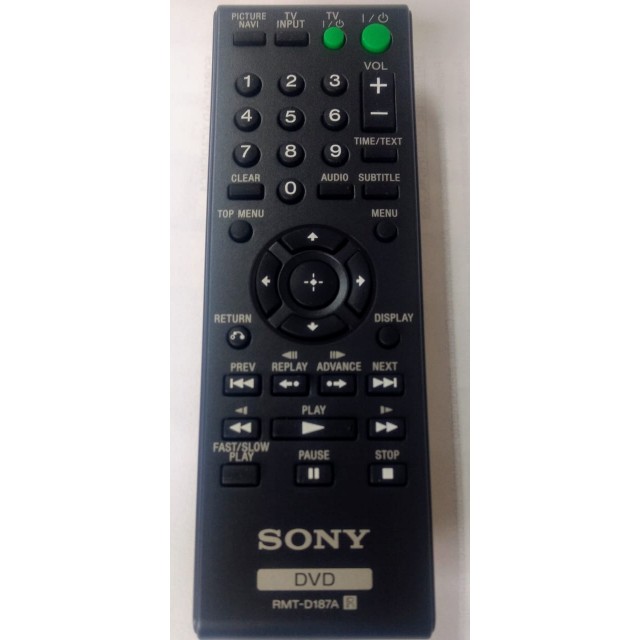 CONTROLE REMOTO SONY Rmt-d187a DVPSR200P, DVPNS710H/B, DVPNS611H, DVPSR200P/B, DVPNS611HP, DVPSR101P/B, DVPSR500H, DVPCX985V, DVPCX777ES